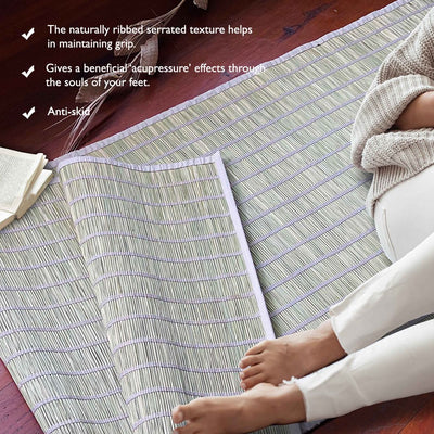 SAT | Darbha Indian Grass Mat 100% Natural – Yoga Mat on Brown Living™. SKU: DAR - YOG - 17 - NAM. Img 3.