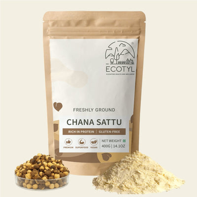 Sattu Atta - 400g | Roasted Gram Flour | Plant Based Protein – Cooking & Baking Supplies on Brown Living™. SKU: EMFCS0XL400. Img 1.