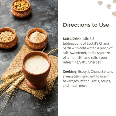 Sattu Atta - 400g | Roasted Gram Flour | Plant Based Protein – Cooking & Baking Supplies on Brown Living™. SKU: EMFCS0XL400. Img 4.