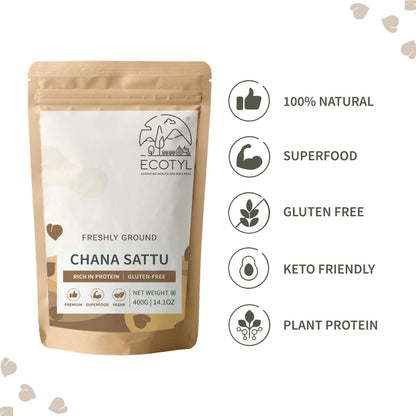 Sattu Atta - 400g | Roasted Gram Flour | Plant Based Protein | Verified Sustainable by Brown Living™