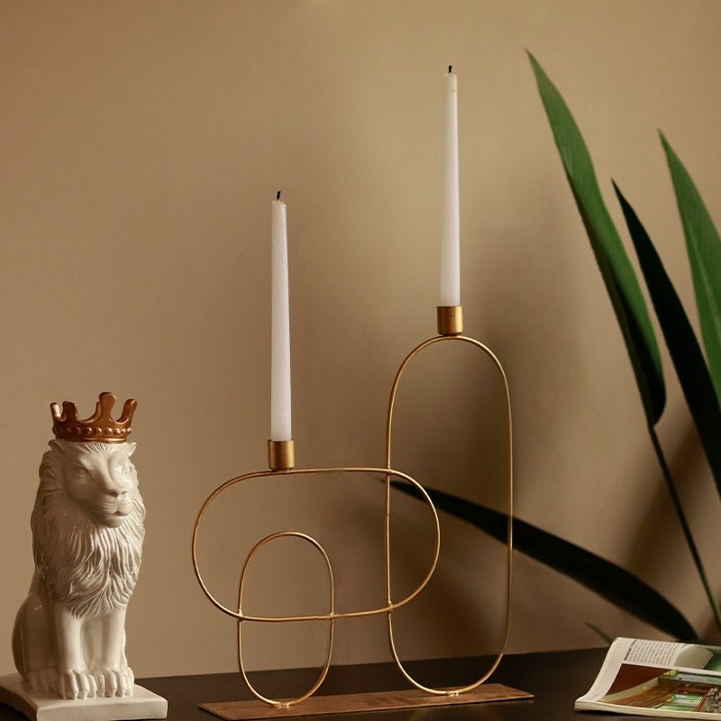 Buy Scandivian Metal Candle Holder | Shop Verified Sustainable Decor & Artefacts on Brown Living™