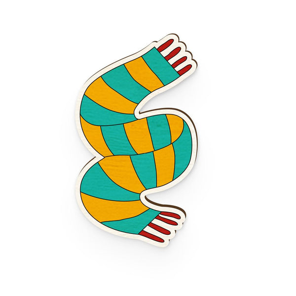 Buy Scarf Hand Painted Wooden Pin | Shop Verified Sustainable Products on Brown Living