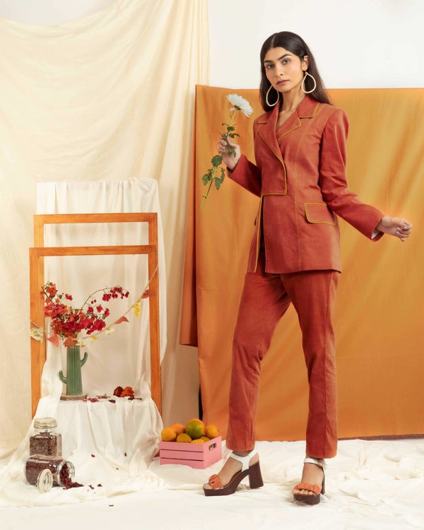 Buy Scarlet Pant Suit | Shop Verified Sustainable Womens Co-Ord Sets on Brown Living™