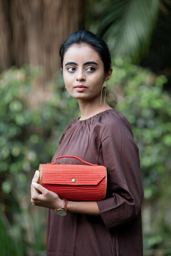 Buy Scarlet Sun Round Clutch | Shop Verified Sustainable Womens Handbag on Brown Living™
