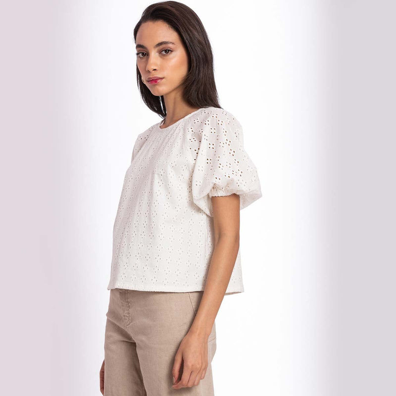 Schiffli Summer Top | Verified Sustainable by Brown Living™