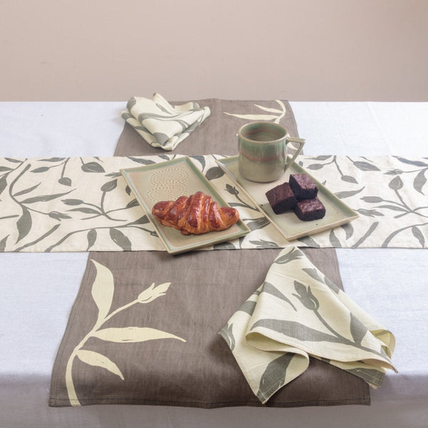 Buy Screen Printed Dinner Napkins | Natural Fabric | Set of 2,4 & 6 | Shop Verified Sustainable Products on Brown Living
