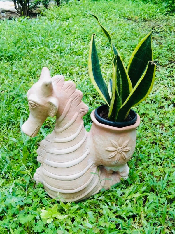 Seashell Seahorse Earthern Planter | Verified Sustainable Pots & Planters on Brown Living™