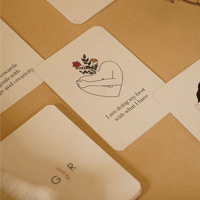 Self Love Affirmation Cards – Greeting & Note Cards on Brown Living™. SKU: GRCAR01. Img 3.