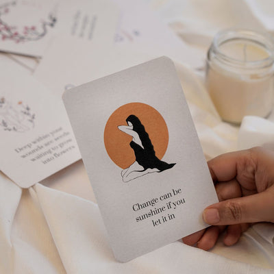 Self Love Affirmation Cards – Greeting & Note Cards on Brown Living™. SKU: GRCAR01. Img 2.