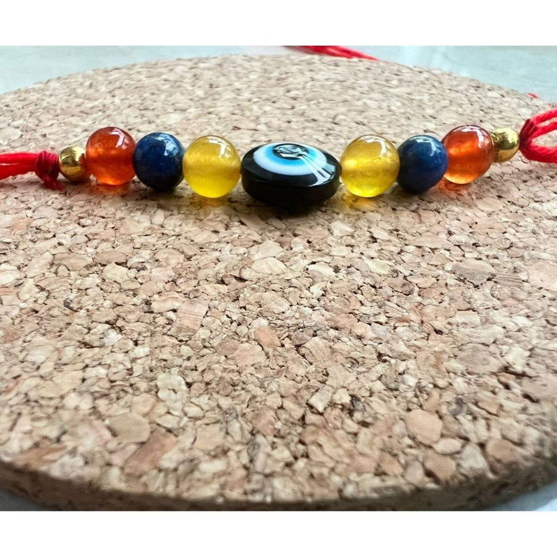 Buy Semi-precious Stone with Evil Eye Rakhi | Shop Verified Sustainable Products on Brown Living