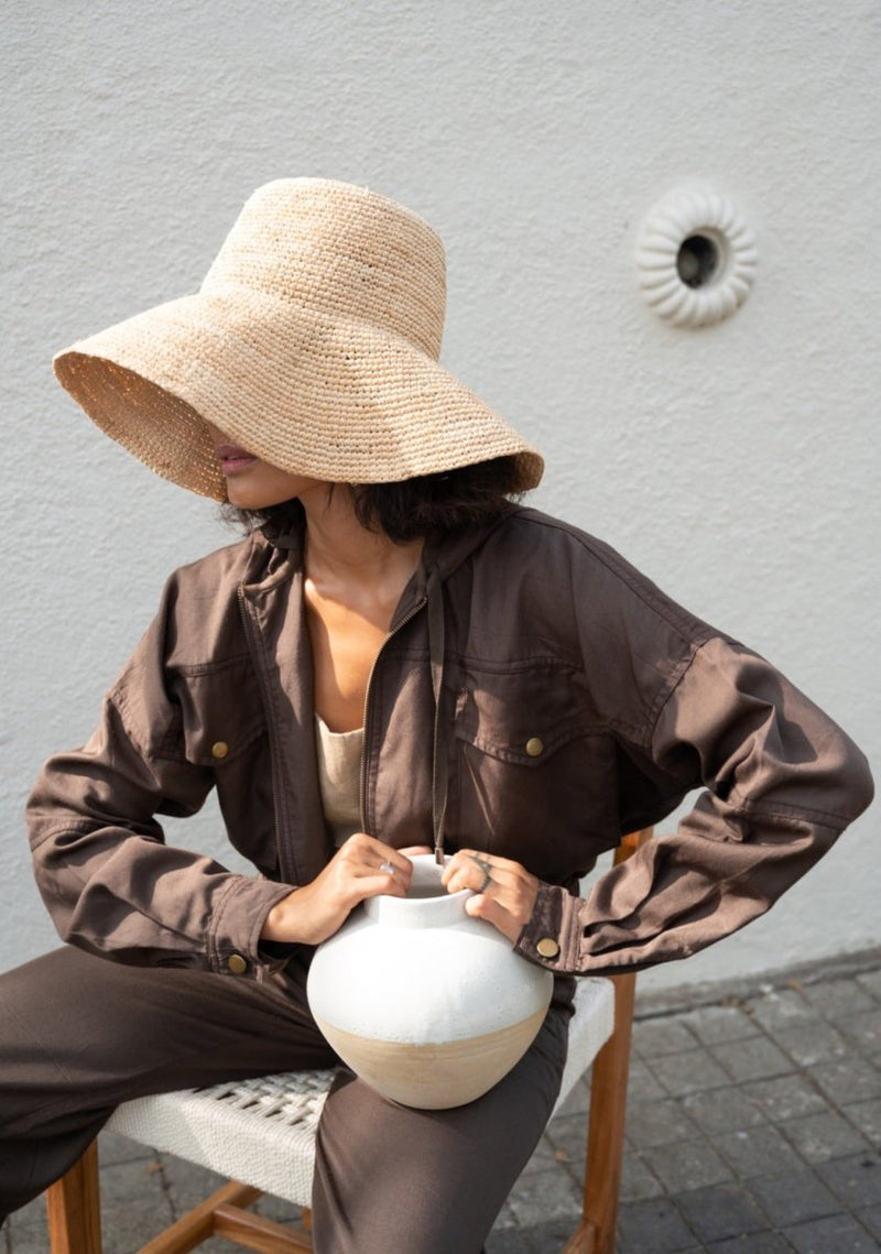 Buy Seoul Oversized Jacket | Khaki | Khaki Printed | Deep Brown | Shop Verified Sustainable Products on Brown Living
