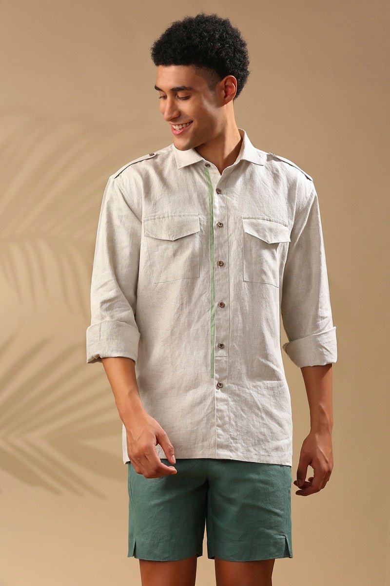 Sequoia Elbow Patch Shirt - Oatmeal | Verified Sustainable by Brown Living™