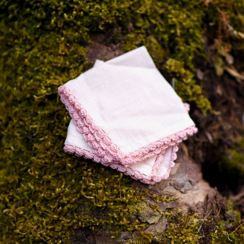 Buy Set of 2, Handkerchief, Riya Pink | Shop Verified Sustainable Products on Brown Living