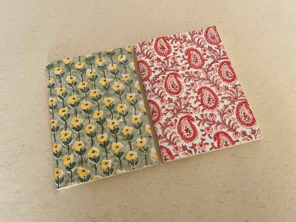 Buy Set of 2 handmade block print journal | Eco - friendly notebook | Sustainable | Upcycled cotton rag paper | Shop Verified Sustainable Notebooks & Notepads on Brown Living™