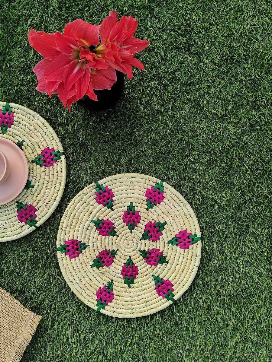 Set of 2 | Moonj Grass Round Placemats | Verified Sustainable by Brown Living™