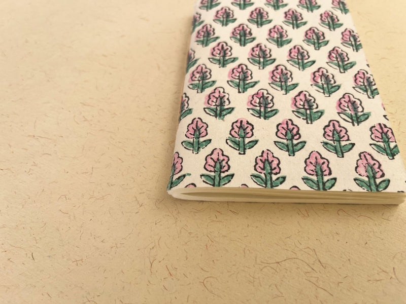 Buy Set of 2 pocket-size handmade block print journal | Eco - friendly notebook | Sustainable | Upcycled cotton rag paper | Shop Verified Sustainable Products on Brown Living