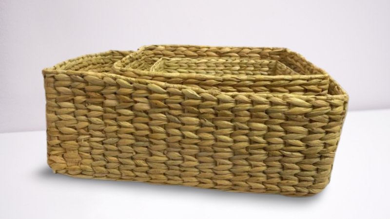 Set of 3 baskets - Water Reed (Kauna Grass) | Verified Sustainable Baskets & Boxes on Brown Living™