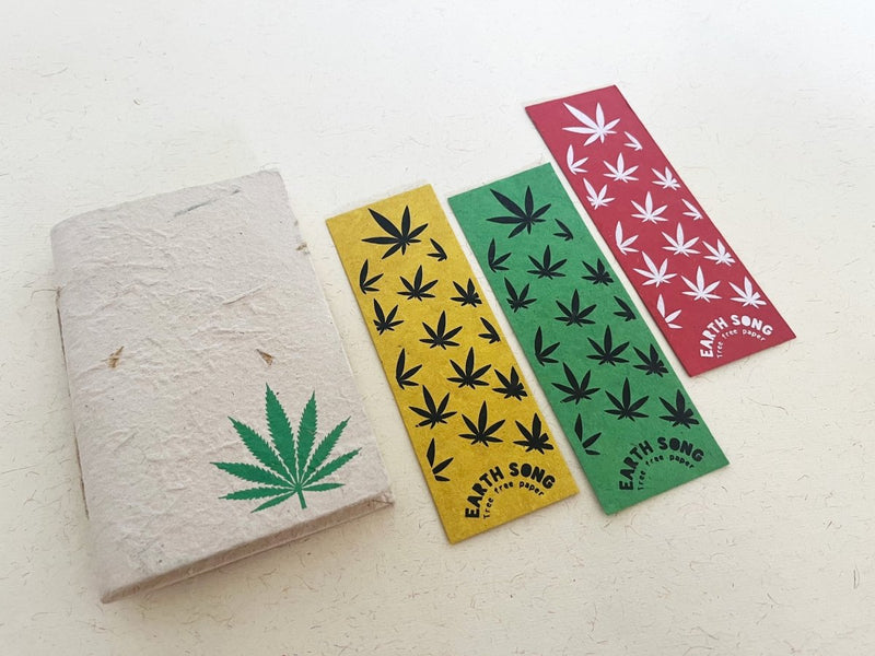 Buy Set of 3 Hemp paper bookmarks and Hand - Stitched Leaf Journal | Shop Verified Sustainable Stationery on Brown Living™