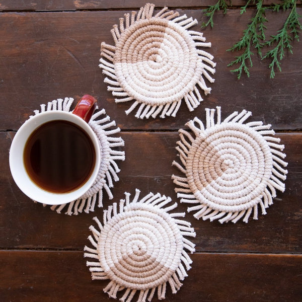 Buy Khushi Set of 4 Coasters | Shop Verified Sustainable Table Essentials on Brown Living™
