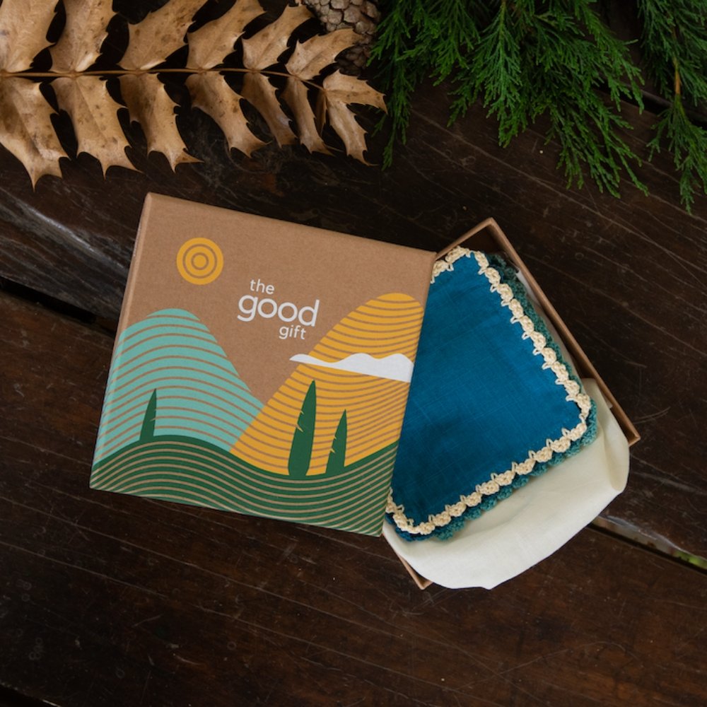 Sita Blue Set of 4 Coasters | Verified Sustainable by Brown Living™