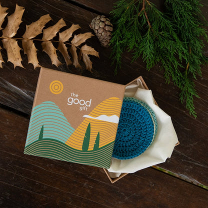 Uma Blue Set of 4 Coasters | Verified Sustainable by Brown Living™