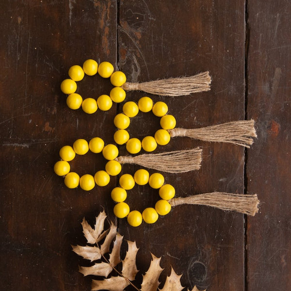 Buy Isha Yellow Set of 4 Napkin Rings | Shop Verified Sustainable Table Essentials on Brown Living™
