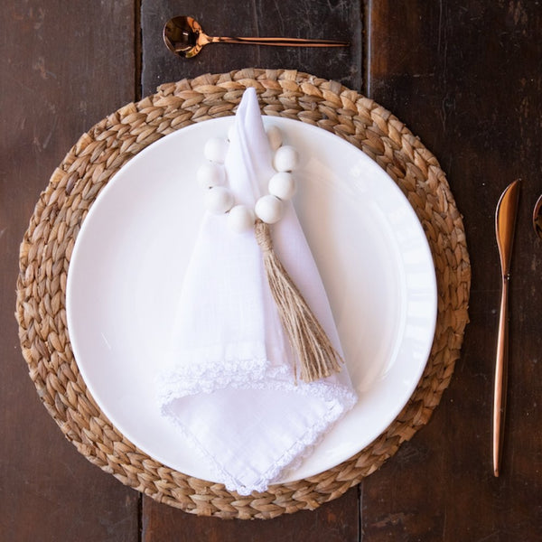 Buy Isha White Set of 4 Napkin Rings | Shop Verified Sustainable Table Essentials on Brown Living™