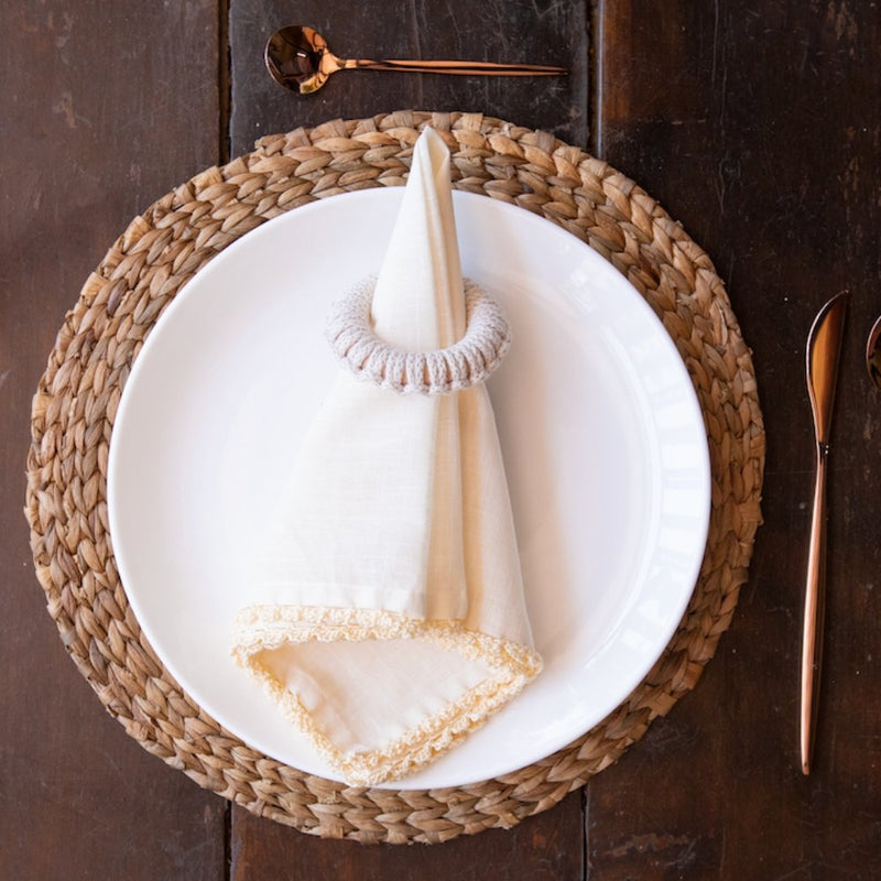 Buy Jiya White Set of 4 Napkin Rings | Shop Verified Sustainable Table Essentials on Brown Living™