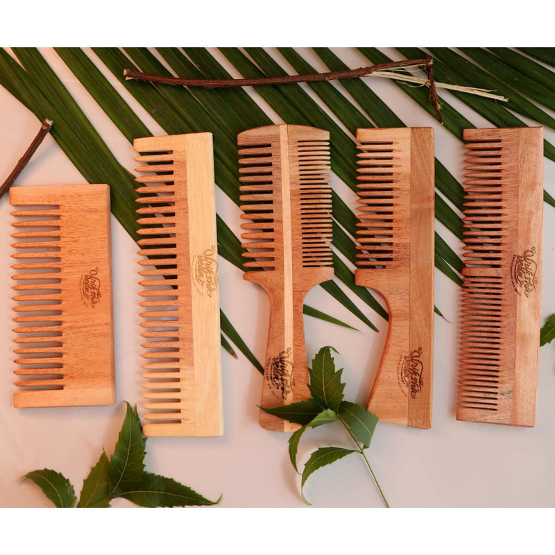 Buy Set of 5 Neem Wood Combs | Shop Verified Sustainable Products on Brown Living