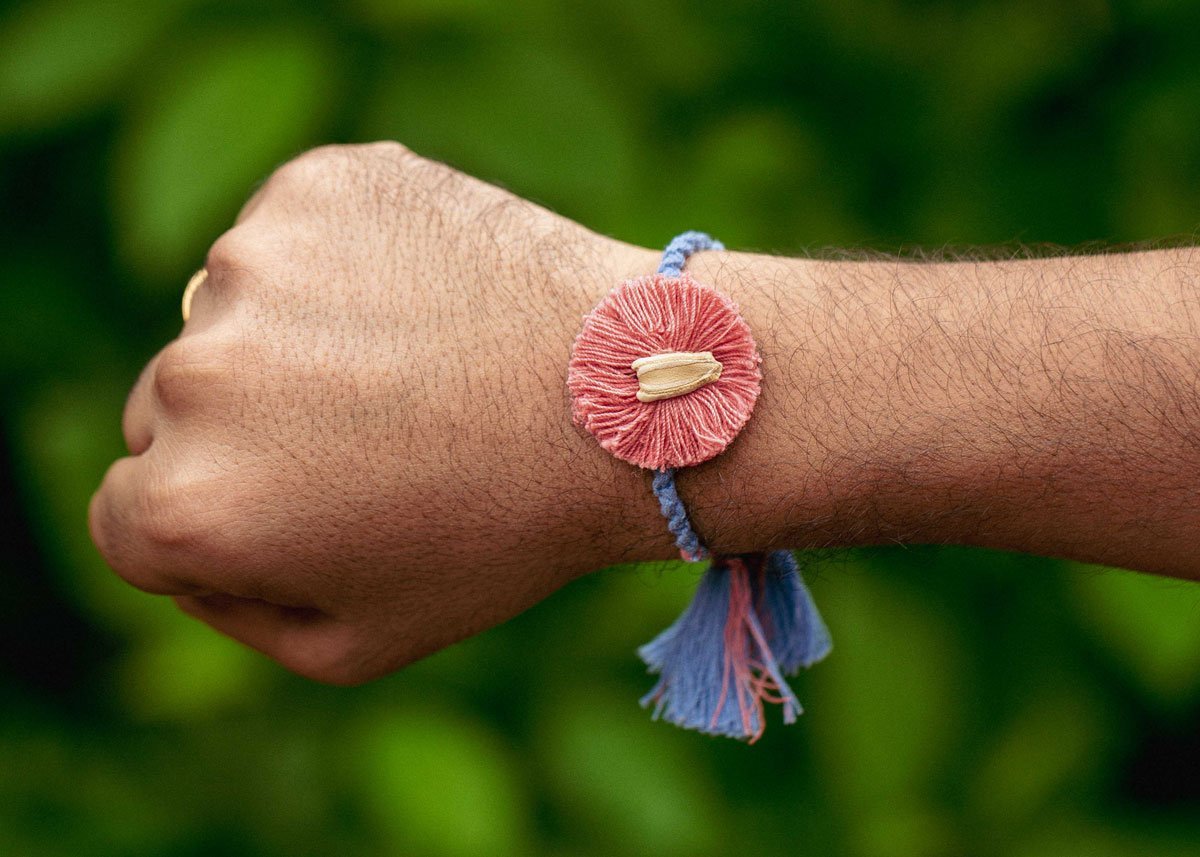 Shaam - Eco - friendly Plantable Rakhi embedded with seeds – Rakhi on Brown Living™. SKU: 172 - 08472 - 21FO - 303. Img 5.