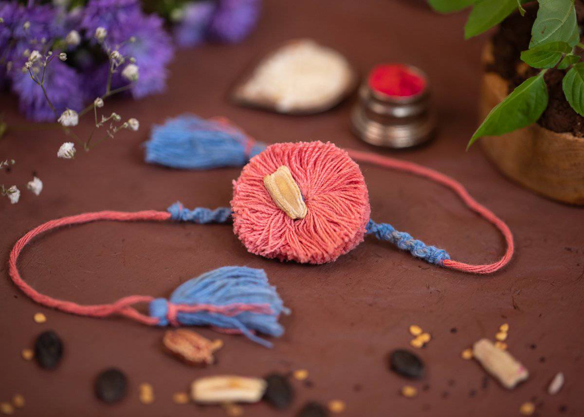 Shaam - Eco - friendly Plantable Rakhi embedded with seeds – Rakhi on Brown Living™. SKU: 172 - 08472 - 21FO - 303. Img 1.
