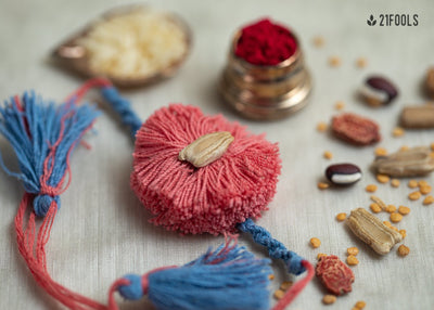 Shaam - Eco - friendly Plantable Rakhi embedded with seeds – Rakhi on Brown Living™. SKU: 172 - 08472 - 21FO - 303. Img 7.