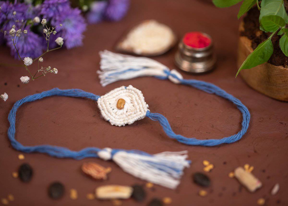 Shakarpara - Eco - friendly Plantable Rakhi embedded with seeds – Rakhi on Brown Living™. SKU: 172 - 08475 - 21FO - 306. Img 1.