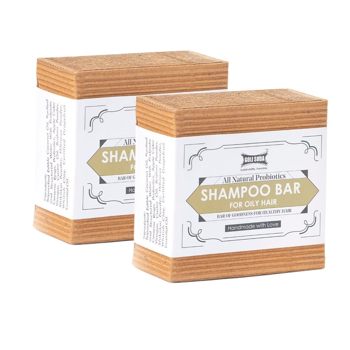 Shampoo Bar for Oily Hair - 90 g | Pack of 2 | Verified Sustainable by Brown Living™