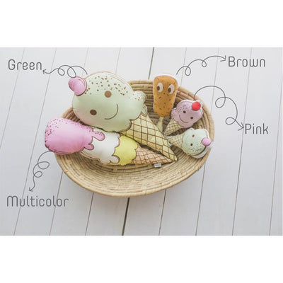 Shape Cushions - Ice Cream - Green Big – Pillow on Brown Living™. SKU: 249 - 16260 - MSY - ICECR - 00111 - Green. Img 3.