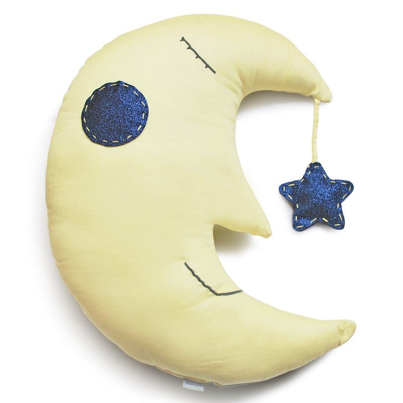 Buy Shape Cushions - Sleepy The Moon - Yellow | Shop Verified Sustainable Pillow on Brown Living™
