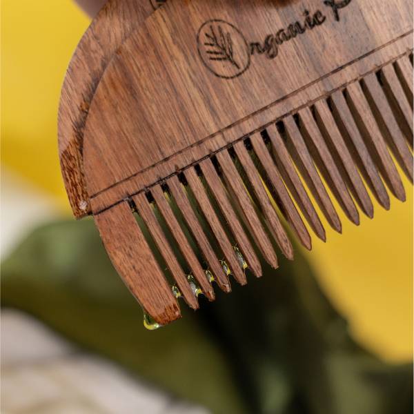 Sheesham Comb with Oil Holes Wooden Oil Applicator | Verified Sustainable by Brown Living™