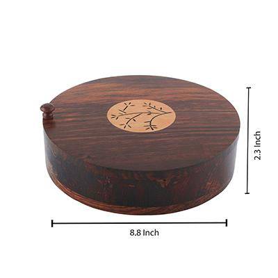 Buy Sheesham Wood Floral Burnt-Finish Kitchen Decorative Masala Box - MADE IN INDIA | Shop Verified Sustainable Products on Brown Living