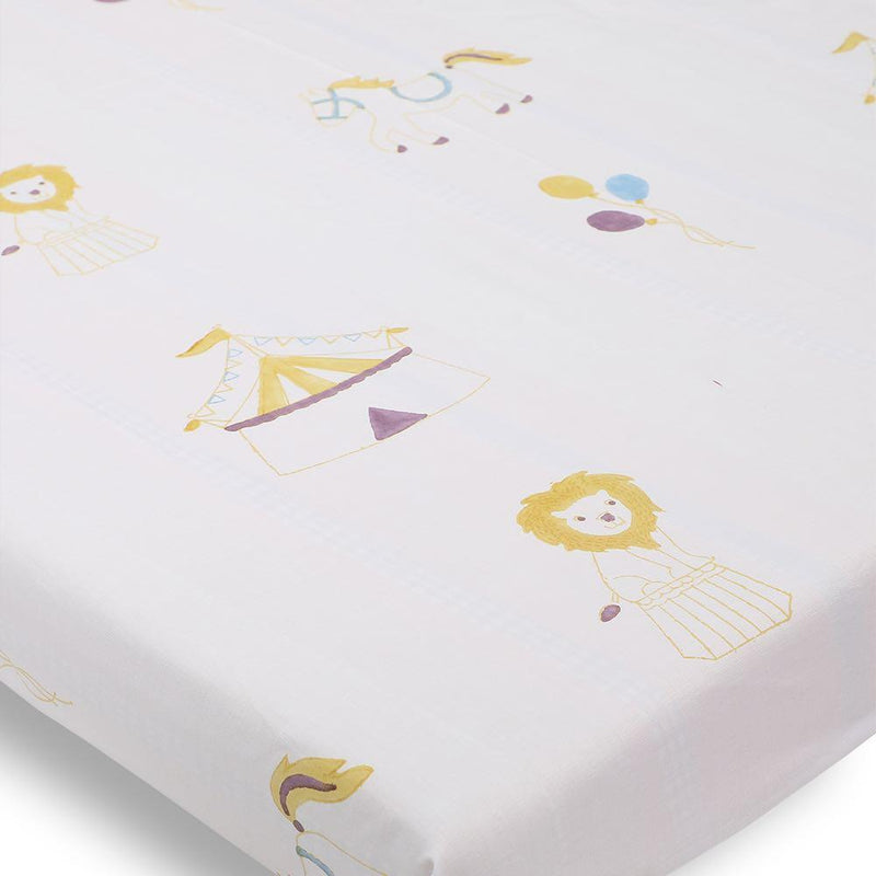 Buy Sheet - I Am Going To The Circus - Yellow | Shop Verified Sustainable Bed Linens on Brown Living™