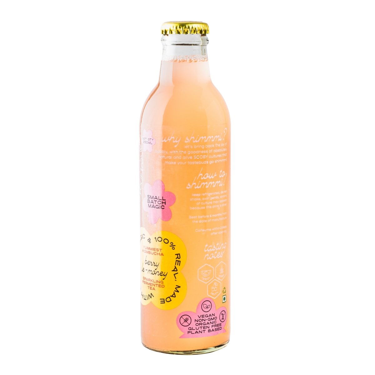 Kombucha - Sparkling Fermented Tea | Berry Le - money | Box of 3 (250ml x 3) | Verified Sustainable by Brown Living™