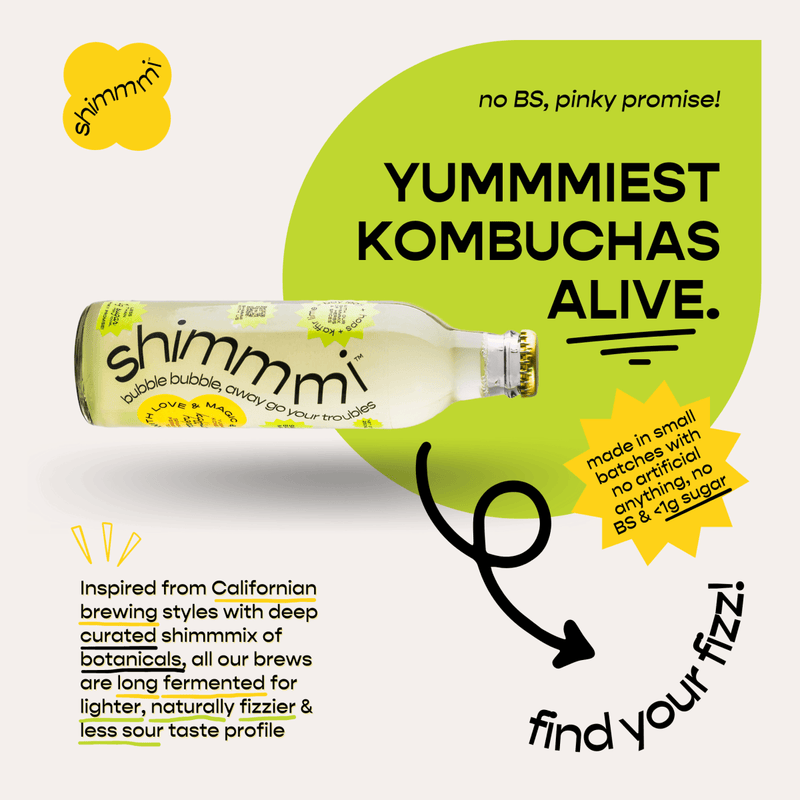 Buy Shimmmi Kombucha - Sparkling Fermented Tea | Kaffilimey Hopbucha | Box of 6 (250ml x 6) | Shop Verified Sustainable Health & Energy Drinks on Brown Living™