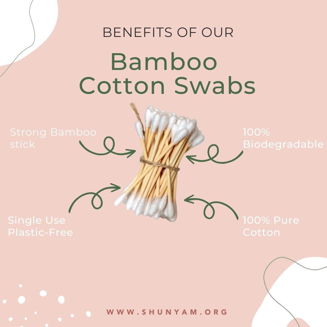 Bamboo Cotton Ear buds 225 Stems | 450 Swabs | Verified Sustainable by Brown Living™