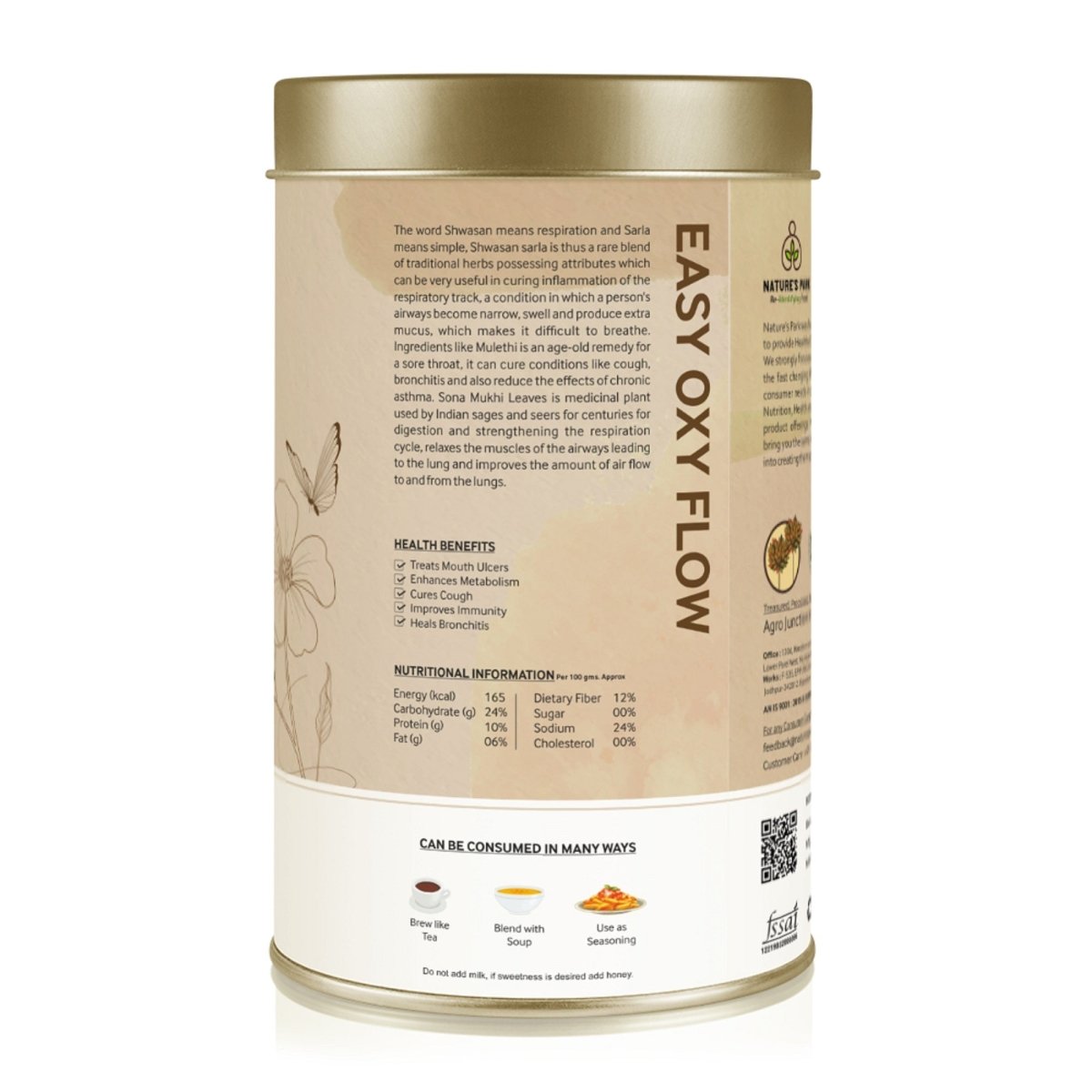 Shwasan Sarla - Easy Oxy Flow Health & Wellness Can (125 g) | Verified Sustainable by Brown Living™