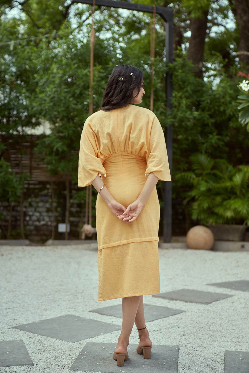 Sicily Kaftan Detachable Handloom Cotton Dress | Verified Sustainable Womens Dress on Brown Living™
