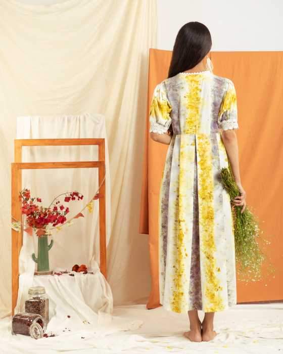Buy Sienna Dress with Botanical Prints | Shop Verified Sustainable Products on Brown Living