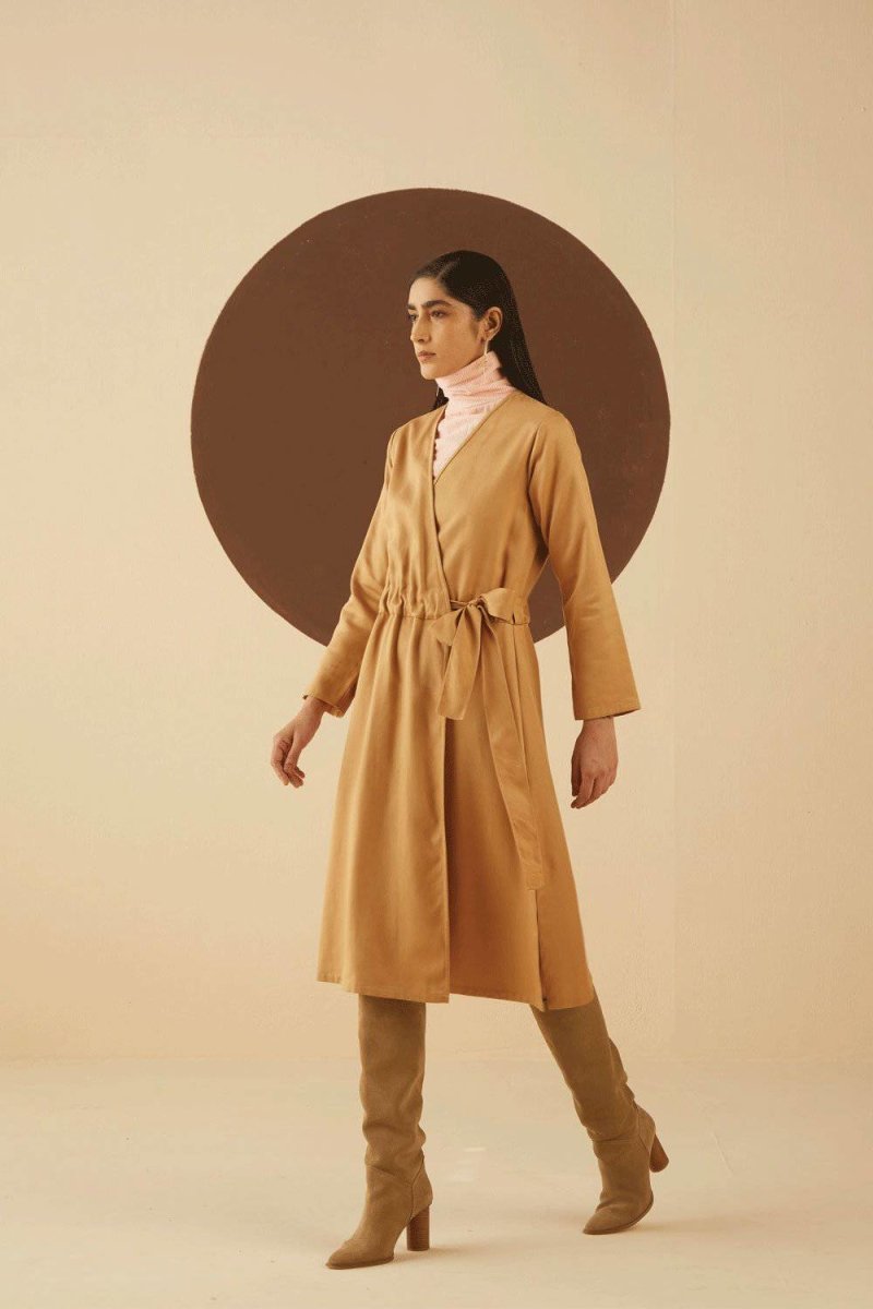 Buy Sierra Solid Wrap Dress | Shop Verified Sustainable Products on Brown Living
