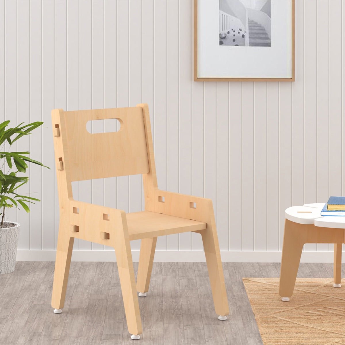 Silver Peach Childrens Wooden Chair | Verified Sustainable by Brown Living™