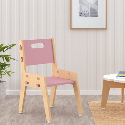 Silver Peach Childrens Wooden Chair | Verified Sustainable by Brown Living™