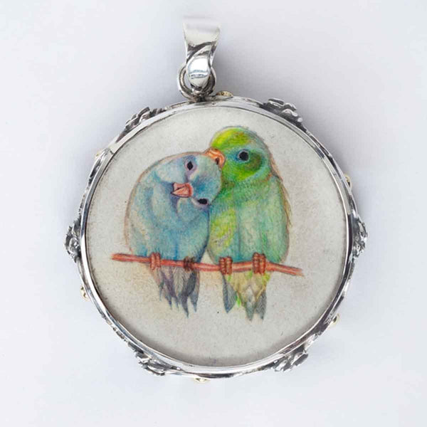Buy Silver Pendant with Hand Painted Art | Shop Verified Sustainable Womens Charms & Pendants on Brown Living™