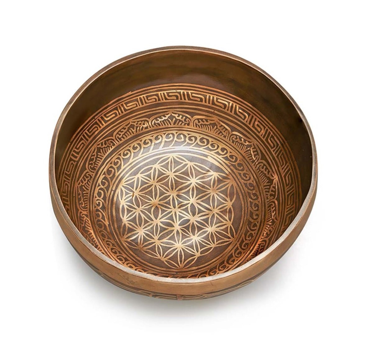 Singing Bowl Handmade Flower of life - 6" | Verified Sustainable by Brown Living™